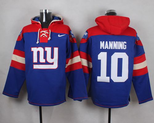 Nike Giants #10 Eli Manning Royal Blue Player Pullover NFL Hoodie